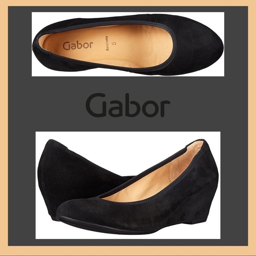Gabor Suede Wedge Heels US size 6. The shoe says size 5- that’s U.K 5. SEE CHART